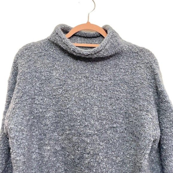 J Jill Wool Sweater Small Womens Blue Mohair Mock Turtle Neck Long Sleeve Thick - Picture 4 of 9